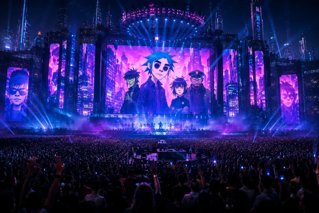 Konser Gorillaz Futuristik Mengguncang Stadion